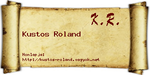 Kustos Roland névjegykártya